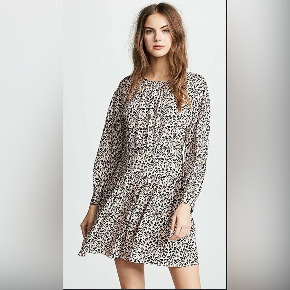 Rebecca Taylor Leopard Print Silk Mini Dress Size 12